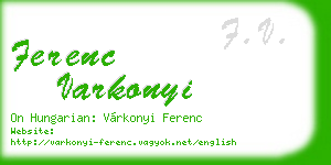 ferenc varkonyi business card