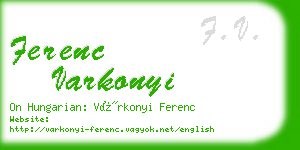 ferenc varkonyi business card